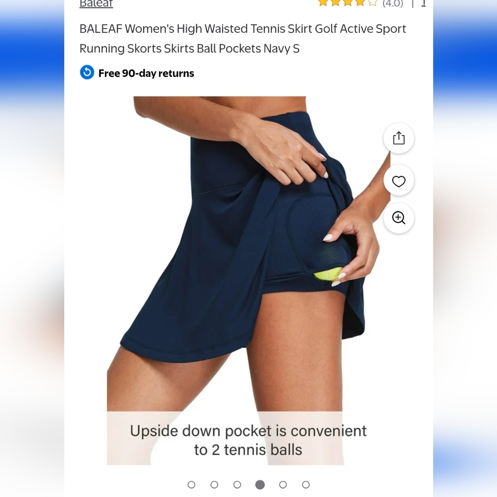 Baleaf Women's Navy Skort Large - Picture 3 of 5